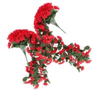 SMASOLO Guirlande Suspendue de Fleurs Artificielles Rouges 2 Bouquets de Roses et en Soie Décoration Murale de Fleur pour Mariage et Intérieur Plantes Suspendues Décoratives Verdure