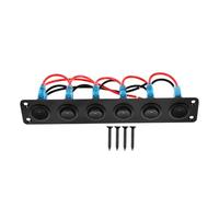 SMASOLO Interrupteurs à Bascule Étanches à LED, Panneau de Commande en Aluminium à 6 pour Bateau, Voiture et Camping-Car, Conçu pour Usage Marin et Extérieur