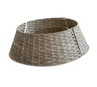 SMASOLO Jupe de Sapin Rotin Artificiel Gris Couvre Pied Décoratif pour Sapin de Noël Panier Tressé Rond Réutilisable Décoration Intérieure Festive