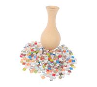 SMASOLO Kit DIY Vase Bois avec Tesselles de Mosaïque Colorées Support Pot Fleur Créatif pour Garçon Fille Décoration Artisanale pour Balcon et Intérieur