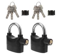 SMASOLO Lot de 2 Cadenas Antivol en U Alarme Sonore Puissante, Serrure de Sécurité Noire pour Vélo et Moto, Antivol Compact 3 Clés, pour Portes, Fenêtres et Conteneurs, Usage Extérieur