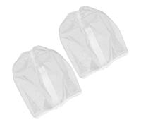SMASOLO Lot de 2 Cagoules de Protection Maquillage en Tissu Blanc Fermeture Éclair, Filet à Cheveux Lavable, pour Enterrement de Vie de Jeune Fille, Maquillage de Mariage et Essayages en
