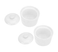 SMASOLO Lot de 2 Cocottes en Céramique avec Couvercle 380 Ml Plats à Soupe en Porcelaine Résistants Micro-Ondes et Lave-Vaisselle Bols Mijoteuses Polyvalents pour Cuisson Vapeur et