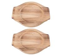 SMASOLO Lot de 2 Dessous de Plat en Bois Isolant et Antidérapant pour Bol en Pierre Diamètre Intérieur 135 CM Manique à Double Anse Support Résistant à la Chaleur pour Casseroles et