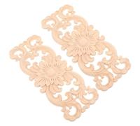 SMASOLO Lot de 2 Incrustations en Bois Sculpté 28 X 12 CM Ornements Artisanaux pour Meubles et Murs Décorations Murales Vintage pour Maison Placards et Événements Finition Élégante en