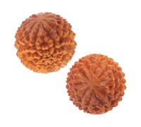 SMASOLO Lot de 2 Mini Boules de Massage en Bois de Yèbǎi Forme Durian Sphériques Outil de Relaxation Musculaire pour Mains Anti-Stress Transportables et Faciles à Utiliser Accessoire