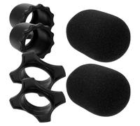 SMASOLO Lot de 2 sets de Bonnettes en Mousse Épaisse Noire pour Microphone Protection Anti-Vent et Anti-Éclaboussures Compatible pour Usage Intérieur et Extérieur Accessoires