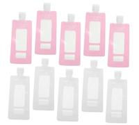 SMASOLO Lot de 20 Pochettes de Lotion Souples 90 Ml, Sachets de Shampoing Étanches à Fond Plat, Assortis Rose et Blanc, pour Voyages et Rangement Produits de Toilette