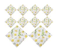 SMASOLO Lot de 20 Serviettes en Papier Festonnées à Motif Marguerites Décoratives et Jetables Carrées pour Table de Fête Anniversaires Mariages et Goûters Serviettes de Cocktail