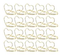 SMASOLO Lot de 25 Porte-Mémos Porte-Étiquettes Présentoirs Pinces À Invitations Porte-Noms De Mariage Porte-Noms De Shower Mini-Présentoirs Pinces À Papier Petits Trombones Dorés