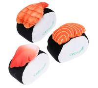 SMASOLO Lot de 3 Jouets Interactifs à l'herbe à Chat Couinants en Peluche, Forme Sushi Saumon, Coquillage Arctique et Crevettes Fraîches, pour Chatons et Chats Adultes, Stimulant Le Jeu
