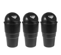 SMASOLO Lot de 3 Mini Poubelles de Voiture et Bureau Noires en Plastique, Boîtes de Rangement Multifonctionnelles, Conteneurs à Ordures Portables Compacts pour Accessoire Automobile