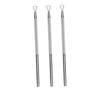 SMASOLO Lot De 3 Repousse-cuticules En Acier Inoxydable, Taille Standard, Design Double Face, Nettoyeur De Cuticules Professionnel, Usage Manucure, Cuillère Incurvée Pour Retrait De Vernis Et Résidus