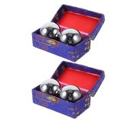 SMASOLO Lot de 4 Balles Baoding Argentées pour Exercices Fitness et Renforcement Musculaire des Mains Balles de Massage Chinoises Anti-Stress pour Contemplation Stimulation Acupression
