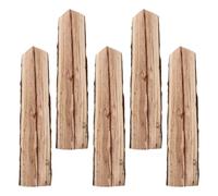 SMASOLO Lot de 5 Bûches Décoratives en Bois de Chauffage de 22 Cm Écorce Bûches Rustiques pour Foyer Extérieur Bois pour Barbecue et Décoration Jardin Résistantes aux Intempéries