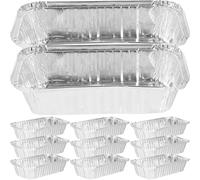 SMASOLO Lot de 50 Barquettes en Aluminium Alimentaire sans Couvercle, Résistantes la Chaleur, 16,5 X 11 Cm, pour Cuisson, Barbecue et Conservation Alimentaire, Articles Cuisine Jetables