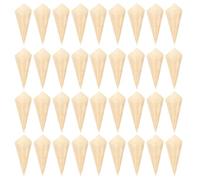 SMASOLO Lot de 50 Cônes en Bois Jetables 9X13 CM Cornets d'Emballage Sûrs et Biodégradables pour Glace Bonbons et Desserts Usage Événementiel et Restauration Écologique