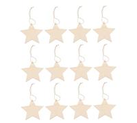 SMASOLO Lot de Étoiles Naturel Décoration Sapin Noël DIY Artisanat Décoration Valentine à Peindre Blank Wood Slices pour Créations Manuelles