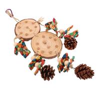 SMASOLO Mâcher Naturel de Pomme de Pin pour Perroquets, Corde en Paille Résistante à l'usure, Suspendu pour Aras, Perruches et Calopsittes, Stimulation Sensorielle et Entretien du Bec