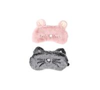 SMASOLO Masque Sommeil Peluche Chat Noir Doux Soie Cache Yeux Confortable pour Dormir Voyage et Détente pour Femmes et Filles