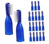 SMASOLO Mini Brosses à Dents De Prison à Poils Souples Lot De 20, Brosses à Dents Portables Plastique Bleu, Demi-doigt Pour Hygiène Buccale Sécurisée En Milieu Carcéral Usage Détenus