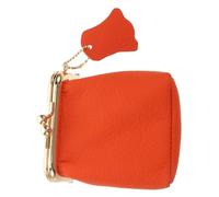 SMASOLO Mini Wallet for Woman Compact Square Makeup Pouch Portable Coin Bag for Lipstick Perfume and Key Storage Orange