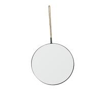 SMASOLO Miroir Mural Rond Vintage avec Corde Décorative Miroir Suspendu Rétro pour Salle de Bain et Chambre Cadre Noir sans Perçage Design Artistique et Gain de Place