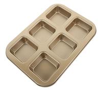 SMASOLO Moule à Carré Antiadhésif en Acier au Carbone Doré 6 Cavités Mini pour Cuisson Uniforme Hot-Dog et Pâtisserie au Four Adapté Petit-Déjeuner et Pique-Niques