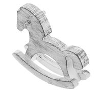 SMASOLO Orchestre De Chevaux à Bascule Peint à Bascule en Bois Décor De Chevaux Vintage White