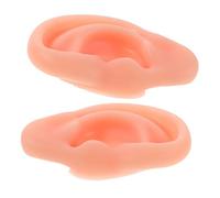 SMASOLO Oreilles simulées en silicone Affichage des bijoux de boucles d'oreilles modèle d'oreille de simulation fausses oreilles modèle de formation d'oreille Gel de silice Beige