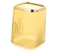 SMASOLO Organisateur de Pinceaux Maquillage Transparent Multifonction pour Bureau Pot de Rangement Cosmétiques et Stylo Contenant pour Accessoires de Beauté et Papeterie Couleur Jaune