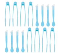 SMASOLO Outil de Retrait de Lentilles de Contact Souples 20 Pièces Bleu Étui Portable, Pince à Épiler à Embout Souple pour Entretien et Soins des Lentilles, pour Voyage et Usage Quotidien