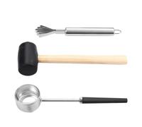 SMASOLO Ouvre-noix de fruit tropical Acier Inoxydable avec Marteau Ergonomique Kit Réutilisable pour Cuisine Perforateur Rapide pour Accès Facile à Eau de fruit