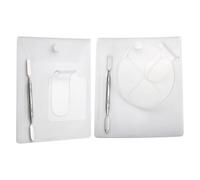 SMASOLO Palettes D'art pour Manucure 2 Pièces Carré et Rond Poignée Acrylique pour Professionnels et Usage Personnel Mélange Vernis à Ongles Maquillage