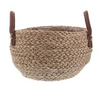 SMASOLO Panier à Plantes Tressé en Herbe Marine Taille Moyenne avec Anse, Jardinière en Rotin Naturel Polyvalente pour Décoration Intérieure et Rangement Maison, Panier Décoratif