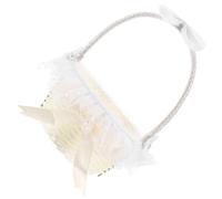 SMASOLO Panier de Demoiselle D'honneur Blanc Dentelle Panier à Fleurs Tressé en Rotin Imitation 16x21 Cm pour Décoration et Corbeille de Fruits Mariage Réutilisable