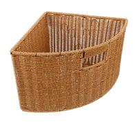 SMASOLO Panier Triangulaire Tressé Imitation Rotin 25 Cm Poignée, Panier D’angle pour Rangement Multifonctionnel la Cuisine, Salle de Bain, Placard - Organise Fruits, Cosmétiques et