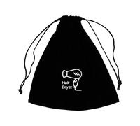 SMASOLO Paquet de Voyage pour Sèche-Cheveux en Velours 23X26 CM Noir Cordon de Serrage Pochette de Rangement pour Outils de Coiffure et Accessoires Paquet Polyvalent pour Maquillage et