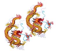 SMASOLO Patch Dragon Traditionnel à Repasser pour Vêtements Broderie Chinoise Artisanale Appliqué Rond pour Cheongsam Jean et Costumes Anciens Lot