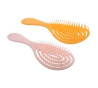 SMASOLO Peigne de Massage du Cuir Chevelu Creux Lot de 2 Pièces Taille Ovale Brosse Démêlante Cheveux Longs Épais Femmes Voyage Léger Ergonomique Couleur Aléatoire