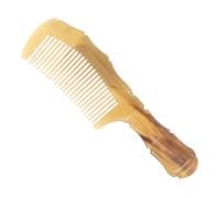 SMASOLO Peigne en Corne de Taureau 18 CM Sculpté Antistatique Portable Picots Massage Cuir Chevelu Peigne Démêlant Cheveux Outil Coiffure Maison et Voyage