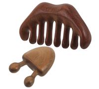 SMASOLO Peigne Massage Bois Naturel à Dents Larges pour Visage et Chevelu Outil Gua Sha Multifonction pour Soin Capillaire et Détente Du Cou Bois de Santal Doré