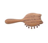 SMASOLO Peigne Massageur Bois Forme Chat Portable Peigne à Dents Larges pour Stimulation Brosse de Toilette pour Chats et Soins Santé