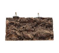 SMASOLO Perchoir à Oiseaux en Écorce Naturelle 20X12 CM - Plateforme en Bois pour Cage D’Intérieur - Support Multifonction pour Perruches, Calopsittes et Petits Perroquets - Accessoire