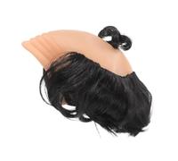 SMASOLO Perruque Chauve avec Scalp Noir Perruque Courte Synthétique Légère et Respirante Accessoire Drôle pour Cosplay Costumes de Fête Mariages et Blagues Adultes