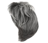 SMASOLO Perruque Courte Femme Grise Synthétique Fluffy Confortable et Respirante Style Maman pour Cosplay Fête et Halloween