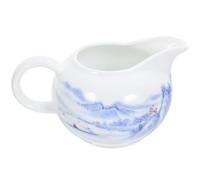 SMASOLO Pichet à Lait Porcelaine Bleue et Blanche Crémier Céramique Élégant pour Café Sauce et Crème Verseur Ergonomique Facile à Nettoyer
