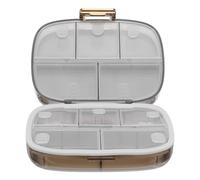 SMASOLO Pilulier Hebdomadaire Portable Blanc à Double Couche 7 Compartiments Étanches Organisateur Compact pour Remède de Voyage Boîte à Pilules Légère et Discrète