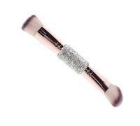 SMASOLO Pinceau de Maquillage Double Embout à Poils Doux pour Fond de Teint Blush Contour Brosse Multifonction Légère et Portable avec Décorations