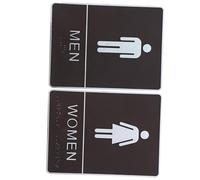 SMASOLO Plaque de Porte Toilettes Publiques Autocollante avec Braille Indicateur de Acrylique de Homme et Femme Signalisation Accessible et Facile à Installer
